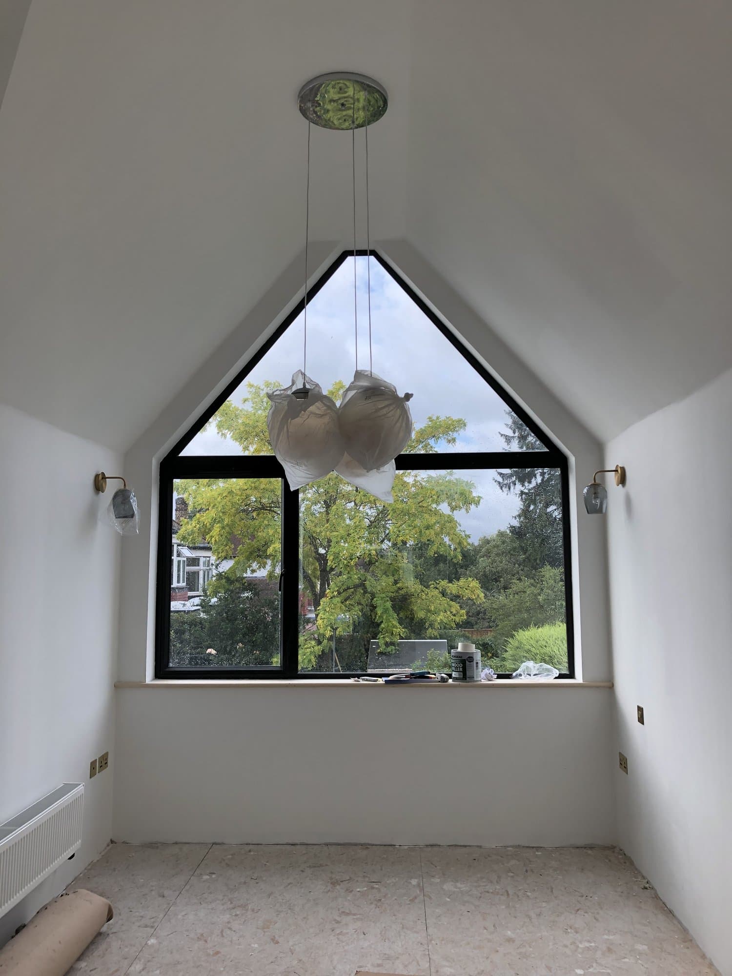 Interior view of the bay window feature within the side extension