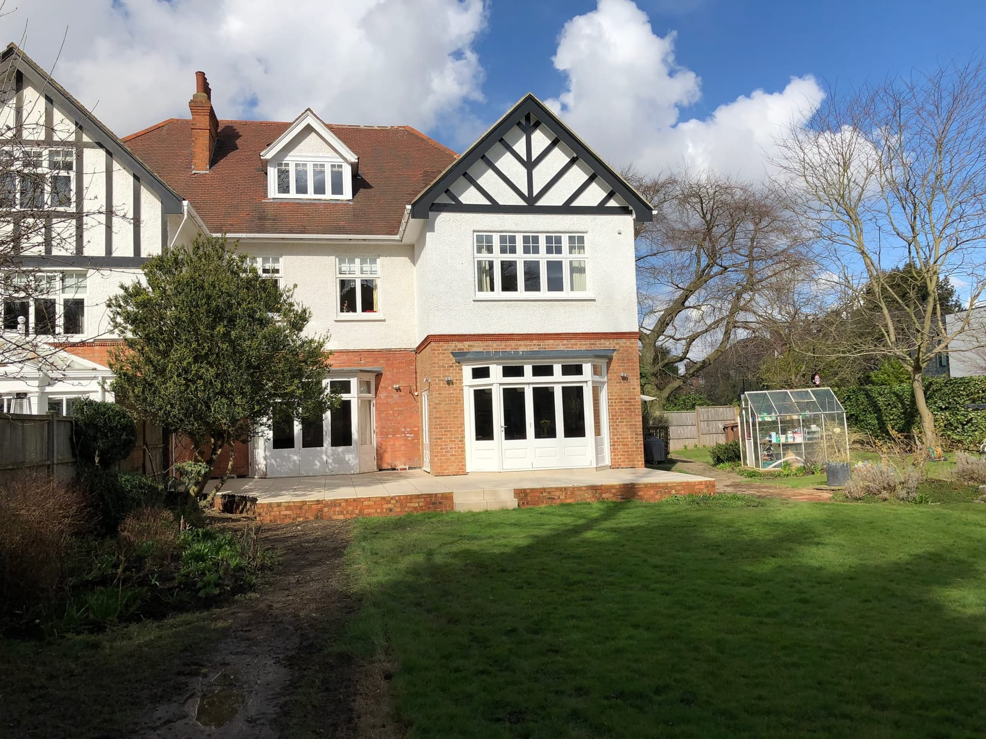 Rear elevation of the completed new wing extension